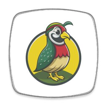 Quail Cute Kawaii Cartoon Clipart Pet Animal - Square fridge magnet - white - Front