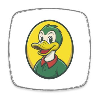 canard mignon kawaii dessin animé clipart animal de compagnie - Magnet carré - blanc - Devant