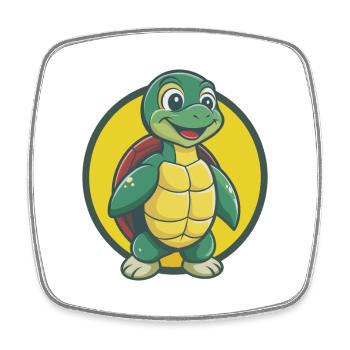 Turtle Cute Kawaii Cartoon Clipart Pet Animal - Square fridge magnet - white - Front