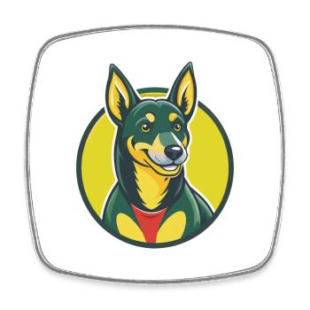 Australischer Kelpie Hund Niedliches Kawaii Cartoon Tier - Viereckiger Kühlschrankmagnet - Weiß - Vorne