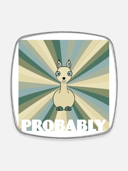 Alpaca - Square fridge magnet - white