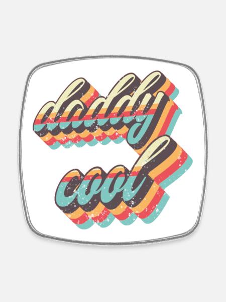 Sangles rétro Daddy Cool - Magnet carré - blanc