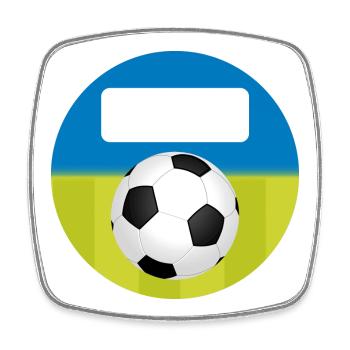 Stickers Ecole Rond - Football Bleu Vert - Magnet carré - blanc - Devant