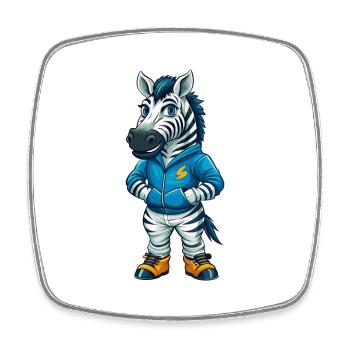 Zebra Cool Kawaii Cartoon Figur Clipart - Viereckiger Kühlschrankmagnet - Weiß - Vorne
