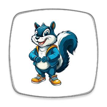 Squirrel Cool Kawaii Cartoon Character Clipart - Square fridge magnet - white - Front