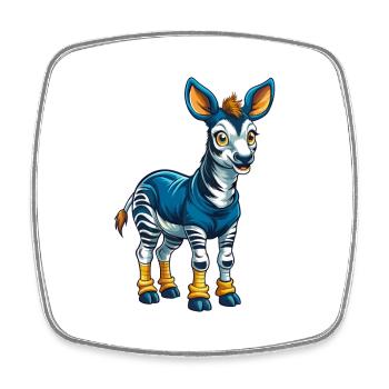 Okapi Cool Kawaii Cartoon Charakter Clipart - Viereckiger Kühlschrankmagnet - Weiß - Vorne