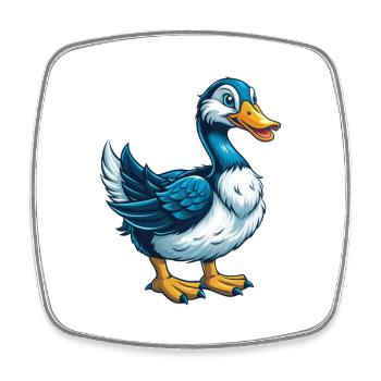 Gans Cool Kawaii Cartoon Charakter Clipart - Viereckiger Kühlschrankmagnet - Weiß - Vorne