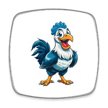 poulet cool kawaii dessin animé personnage clipart - Magnet carré - blanc - Devant