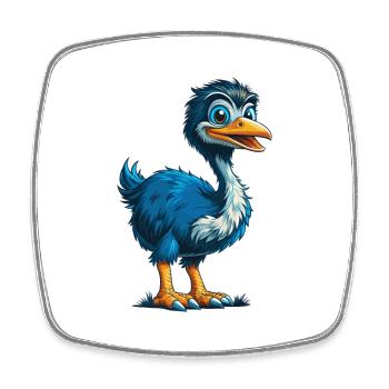 Emu Cool Kawaii Cartoon Character Clipart - Square fridge magnet - white - Front