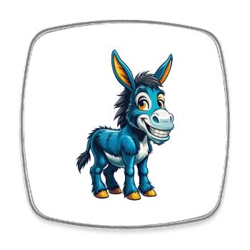 Donkey Cool Kawaii Cartoon Character Clipart - Square fridge magnet - white - Front