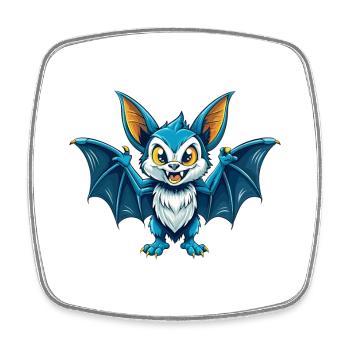 Bat Cool Kawaii Cartoon Charakter Clipart - Viereckiger Kühlschrankmagnet - Weiß - Vorne