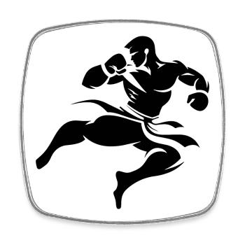 Kickboxen Zeichnung - Viereckiger Kühlschrankmagnet - Weiß - Vorne