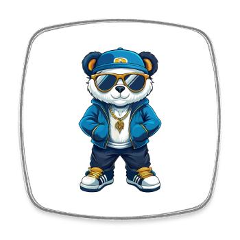 ours cool personnage de dessin animé Kawaii Clipart - Magnet carré - blanc - Devant
