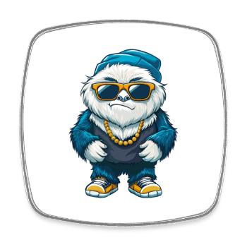 Yeti Cool Cartoon Character Kawaii Clipart - Square fridge magnet - white - Front