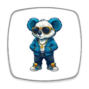 Koala Cool Cartoon Figur Kawaii Clipart - Viereckiger Kühlschrankmagnet - Weiß - Vorne
