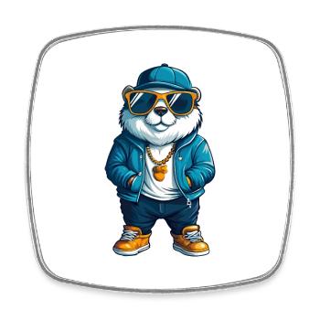 Und täglich grüßt das Murmeltier Coole Zeichentrickfigur Kawaii Clipart - Viereckiger Kühlschrankmagnet - Weiß - Vorne