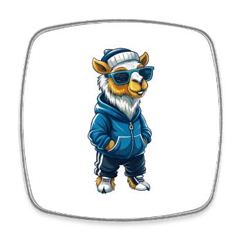 Camel Cool Cartoon Character Kawaii Clipart - Square fridge magnet - white - Front