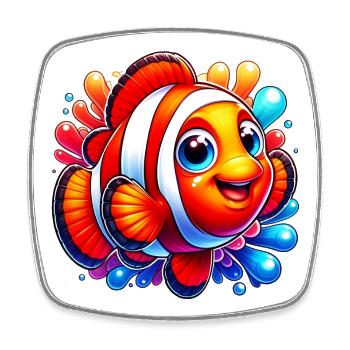 Clownfische - Viereckiger Kühlschrankmagnet - Weiß - Vorne