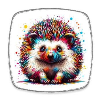 Igel - Viereckiger Kühlschrankmagnet - Weiß - Vorne