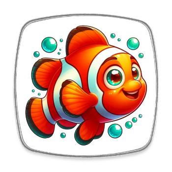Clownfische - Viereckiger Kühlschrankmagnet - Weiß - Vorne