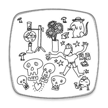 Go doodle or go home - Square fridge magnet - white - Front