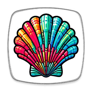 Shell - Square fridge magnet - white - Front