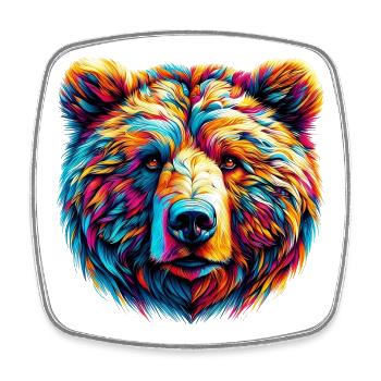 Bear - Square fridge magnet - white - Front