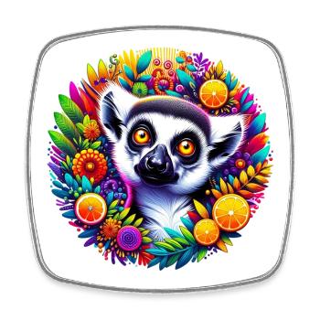 Lemur - Square fridge magnet - white - Front