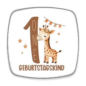 Erstes Geburtstagsgiraffe Design - Viereckiger Kühlschrankmagnet - Weiß - Vorne