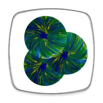 Blue-green design on T-shirts and dresses! - Square fridge magnet - white - Front