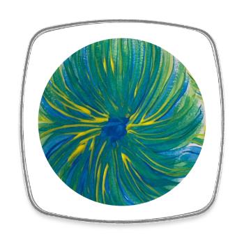 Circle motif - hand-painted by Martina Eßer - Square fridge magnet - white - Front