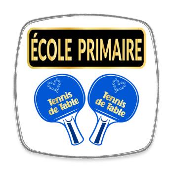 École Primaire - Tennis de Table - Magnet carré - blanc - Devant