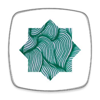 Stars - hand-painted by Martina Eßer - Square fridge magnet - white - Front