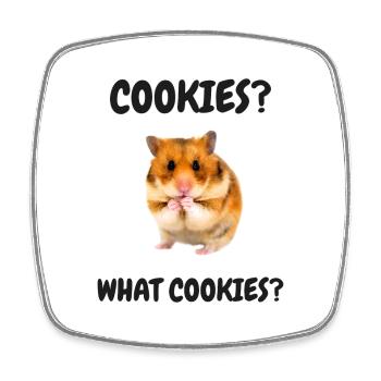 Hamster Meme Cookies Kekse Naschen Goldhamster - Viereckiger Kühlschrankmagnet - Weiß - Vorne