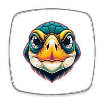 Schildkröte Niedlich Kawaii Cartoon Clipart Tier Gesicht - Viereckiger Kühlschrankmagnet - Weiß - Vorne
