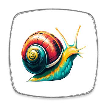 Schnecke Niedlich Kawaii Cartoon Clipart Tier Gesicht - Viereckiger Kühlschrankmagnet - Weiß - Vorne