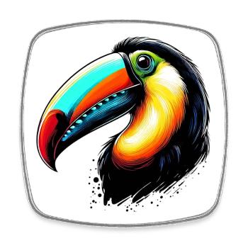 Toucan - Square fridge magnet - white - Front