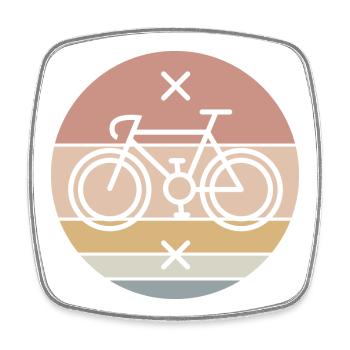 Vélo rétro vélo de route Singlespeed Fixie symbole - Magnet carré - blanc - Devant