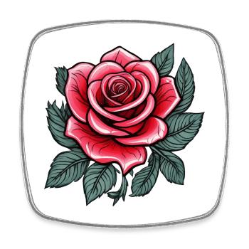 Rose Tattoo Rose Blossom - Square fridge magnet - white - Front