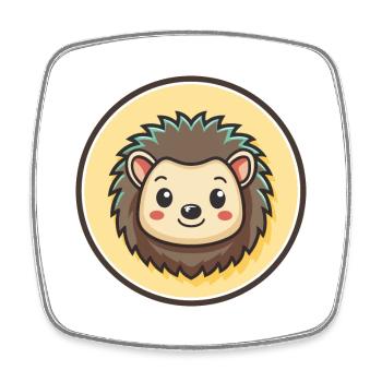 Igel Kawaii Cartoon Figur Tier Haustier Gesicht - Viereckiger Kühlschrankmagnet - Weiß - Vorne