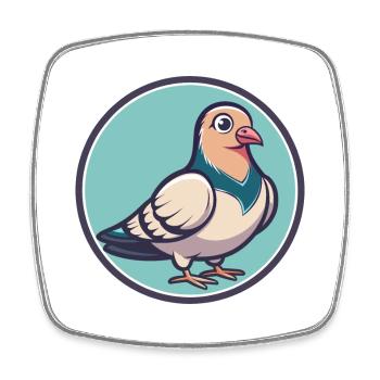 Dove Kawaii Cartoon Figur Tier Haustier Gesicht - Viereckiger Kühlschrankmagnet - Weiß - Vorne