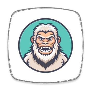 Yeti Kawaii Cartoon Character Animal Pet Face - Square fridge magnet - white - Front