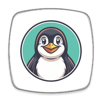 Pingouin Kawaii Dessin animé Personnage Animal Visage D’animal - Magnet carré - blanc - Devant
