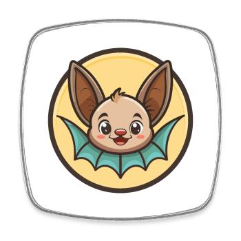 Chauve-souris Kawaii Dessin animé Personnage Animal Visage d’animal de compagnie - Magnet carré - blanc - Devant