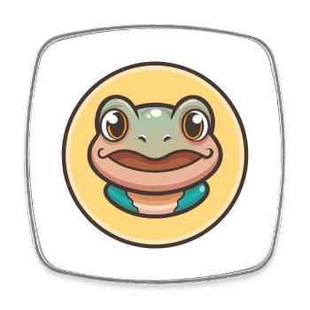 grenouille kawaii dessin animé personnage animal visage d’animal - Magnet carré - blanc - Devant