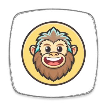 Yeti Kawaii Cartoon Character Animal Pet Face - Square fridge magnet - white - Front