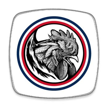 FREEBEAST Rooster Blue, White & Red - Square fridge magnet - white - Front