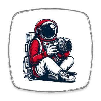 Astronaute photographe : capturer des moments cosmiques - Magnet carré - blanc - Devant