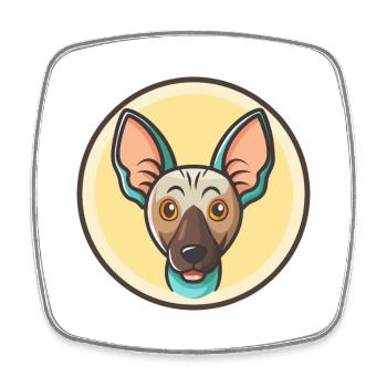 Race de chien sans poils africain dessin animé kawaii clipart - Magnet carré - blanc - Devant