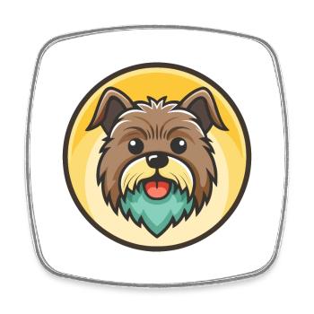 Affenpinscher Dog Breed Cartoon Kawaii Clipart Pet - Square fridge magnet - white - Front